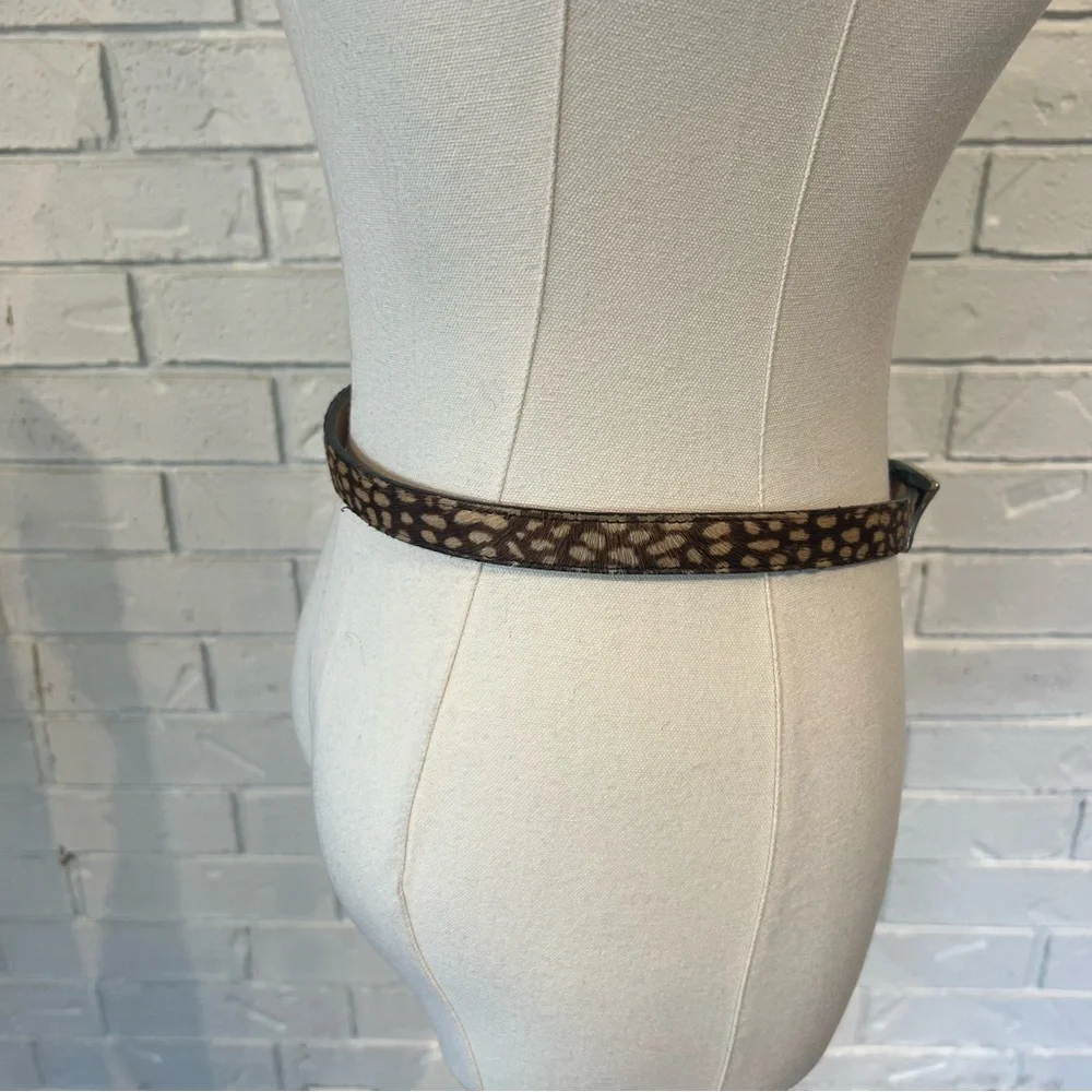 Vintage 90s B.B. Simon Deer Animal Print Fur Belt Womens S/M